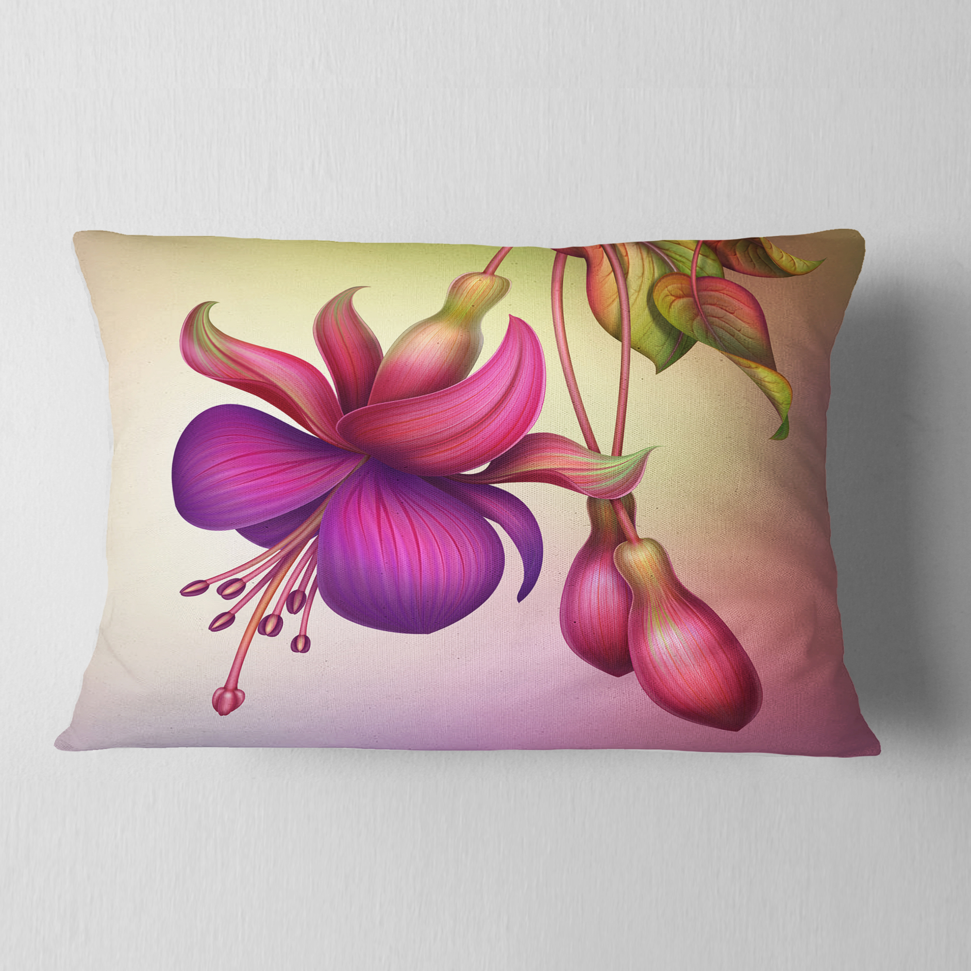 Designart 12" x 20" Green Polyester Throw Pillow