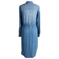 thumbnail image 3 of Vestido Vestido midi azul de mujer Vestido plisado con cuello vuelto de mezcla de algodón Traje diario Cgtredaw Azul T XXL para Mujer, 3 of 6