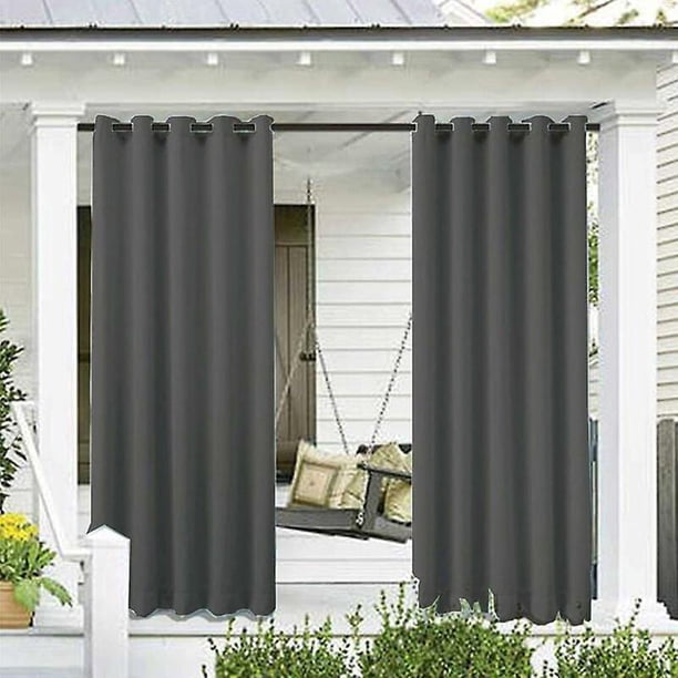 Outdoor Curtains Garden Patio Gazebo Blackout Curtain Windproof UV Protection Mildew Resistant, Curtains