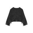 thumbnail image 6 of YiZYiF Girls Boys Western Cowboy Cowgirl Costume Long Sleeve Fringe Jacket Tops Kids Halloween Party Black 14, 6 of 7