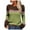Light Green, variant on XEGLSBU Women Sweaters Fall Brown Women's Casual Crew Neck Matching Striped Pullover Sweater Women's Sweaters Cardigan Blue Size XL