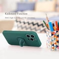 thumbnail image 2 of Ring Holder Case for iPhone 14 Pro Max 6.7 inch, Slim Liquid Silicone Phone Case 360 Rotatable Ring Holder Kickstand Bumper Hand Strap Magnetic Car Mount Shockproof Cover - Dark Green, 2 of 16