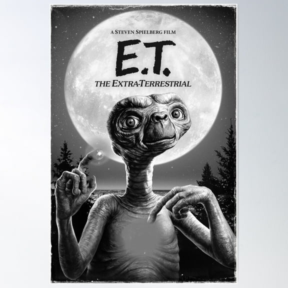 E.T. Terrestrial Movie Poster Wall Art, Modern Wall Decor For Living Room Bedroom, 8x12 UNFRAMED