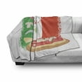 thumbnail image 3 of Pizza Soft Flannel Fleece Throw Blanket, Delicious Food on Italian Flag Background Italian Cuisine Pizzeria Kitchen Concept, Cozy Plush for Indoor and Outdoor Use, 50" x 60", Multicolor, by Ambesonne, 3 of 6
