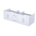 thumbnail image 4 of Glossy White Double Bath Vanity 60 In. - Spacious Compartments And Two Drawers For Storage, Soft Close, Fully Assembled, Solid Wood With Panels 60"x22" & Drawers, Ample Storage Space,, 4 of 4