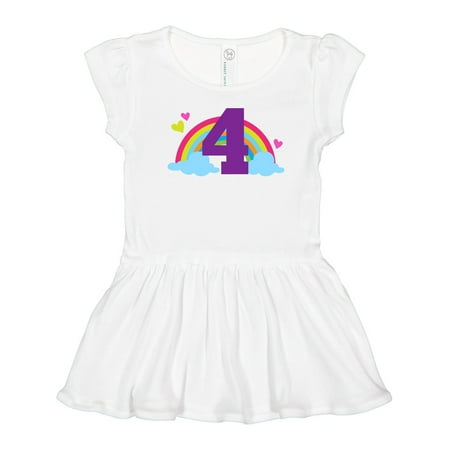 

Inktastic 4th Birthday Rainbow Gift Toddler Girl Dress