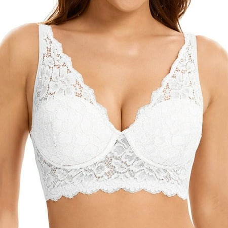 

New Women Plus Size Vest Crop Wire Free Bra Lingerie Sexy V Neck Underwear Lingerie With Chest Pad S 5XL