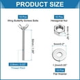 thumbnail image 2 of Uxcell M5-0.8 x 50 mm Wing Butterfly Screw, 10 Pcs Wing Nuts and Bolts Machine Fastener Thumb Hand Screws, Silver, 2 of 7