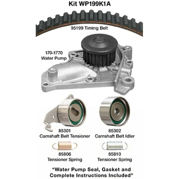 Dayco Premium T-Belt Kit w/ Water Pump, Without Seals Fits select: 1987-2001 TOYOTA CAMRY, 1996-2000 TOYOTA RAV4