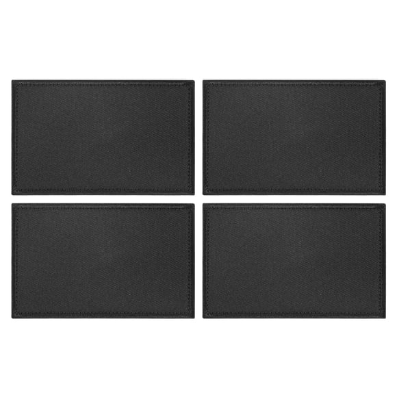 Uxcell 4-Pack Parche en Blanco de Bandera Negra Sólida, Parches Bordados Rectangulares de 3.1" x 2" Color Puro para Banderas de DIY para Ropa