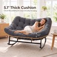 thumbnail image 6 of RADIATA 2 Person Indoor Papasan Rocking Chair with Cushion, Oversized Double Recliner Rocker,loveseat for Living Room, Bedroom, or Study Room，Gray, 6 of 8