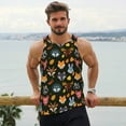thumbnail image 6 of Fotbe Forest Animal Faces Pattern Men's Quick Dry Workout Tank Top Gym Muscle Tee Fitness Bodybuilding Sleeveless T Shirt Breathable Workout Shirt-Small, 6 of 9