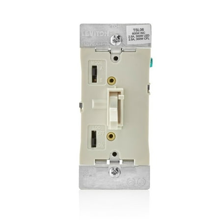 3 Way Toggle Dimmer (Leviton TSL06-1LT Toggle Slide Universal Dimmer, 300W Dimmable LED & CFL, 600W Incandescent & Halogen For Single Pole Or 3-Way, with Locator Light)