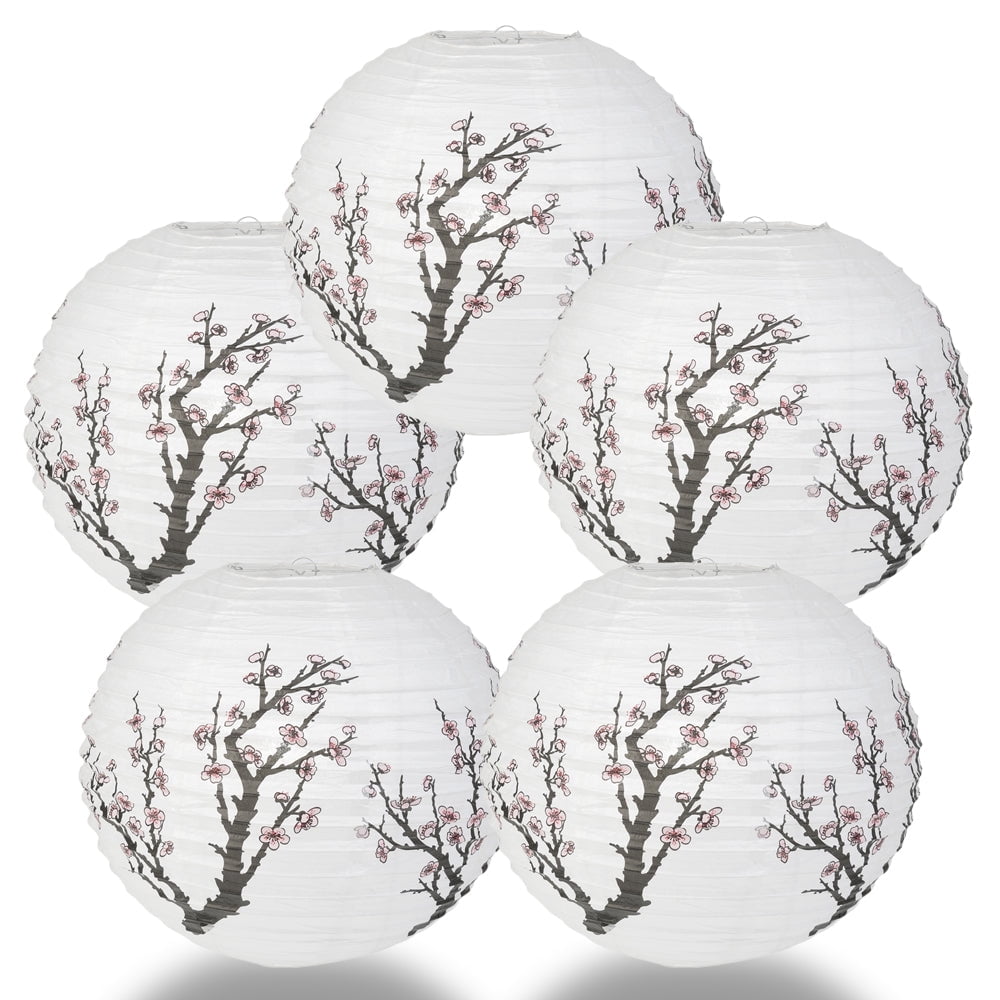 Quasimoon (5-Pack) Cherry Blossom / Sakura Paper Lantern