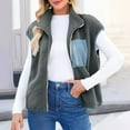 thumbnail image 6 of purcolt Women's Fuzzy Fleece Vest Zip Up Casual Oversized Fall Winter Warm Sleeveless Sherpa Vest Jacket with Pockets, 6 of 9