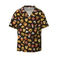 thumbnail image 4 of Uemuo Burger Fries Pattern Cotton Linen Short Sleeve Shirts,Casual Lightweight Button Down Shirts,Vacation Beach Summer Tops-X-Large, 4 of 7