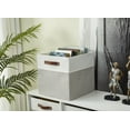 Cube Storage Bins, 11 inch Storage Cubes Set of 4, Light Grey and White