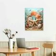 thumbnail image 2 of FUMJ Coastal Beach Canvas Wall Art Starfish Anchor Conch Picture Print on  Background Nautical Sea Theme Painting Artwork for Bathroom Bedroom Decoration Stretched and Framed Ready to Hang, 2 of 4