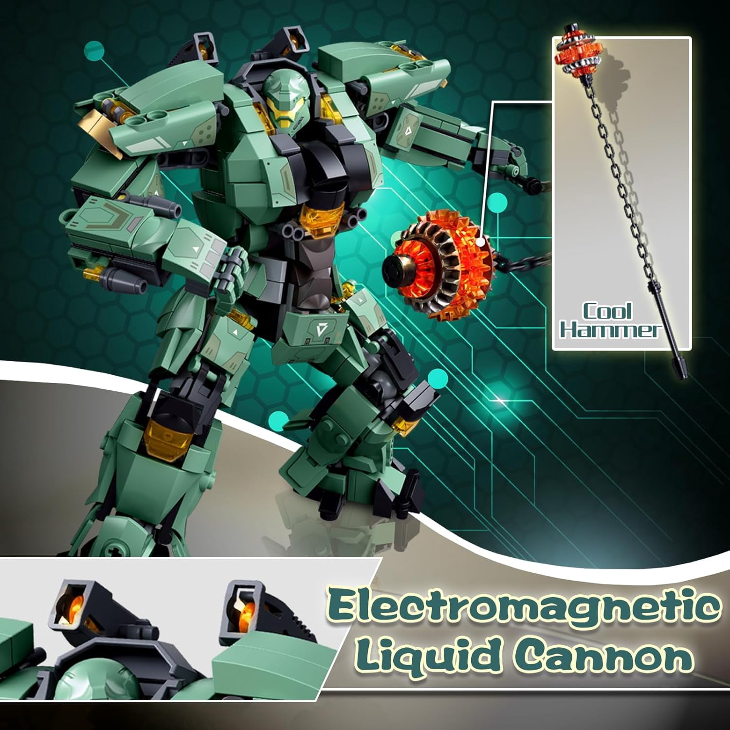 Transforming Robot Mech Building Block Sets, Mech Toys for Kids, Destroy Warrior City Soldier Mecha Model Action Mech Model Building Kit, Cool Creative Robots Toys Gift for Teens Boys, 542 PCS