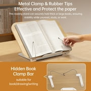 BISOFICE Book Stand for Reading, Adjustable Book Holder with 360° Rotating Base, Portable Foldable Desktop Riser for Laptop, Recipe, Textbook,Cookbook Stand