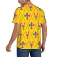 thumbnail image 2 of Fotbe Mardi Gras Crayfish and Fleur de lis Baseball Jersey Shirt for Men and Women, Casual Short Sleeves Button Down T-Shirt-XX-Large, 2 of 9