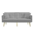 thumbnail image 6 of Hombay Velvet Convertible Sleeper Sofa Bed Upholstered Folding Loveseat Couch with Cup Holder and Pillows, 6 of 7