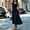 Navy Blue, variant on Morttic Women's Solid Color Sleeveless Cowl Neck Midi Dress – Elegant Ruched Tied Waist A-Line Dress Office & Party Wear Brown，M