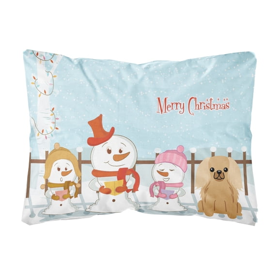 Carolines Treasures BB2435PW1216 Merry Christmas Carolers Pekingese Fawn Sable Canvas Fabric Decorative Pillow, 12H