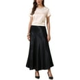 thumbnail image 2 of Summer Silk Satin Tops for Women Dressy Casual Short Sleeve Floral Lace Blouse Elegant Work Shirts M Champagne, 2 of 6