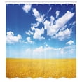 thumbnail image 3 of Ambesonne Farmhouse Shower Curtain, Wheat Field Summer, 69"Wx84"L, Earth Yellow Blue White, 3 of 3