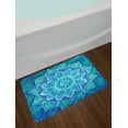 thumbnail image 2 of Mandala Bath Mat, Hand Drawn Style Ancient Symbol with Grungy Modern Art Design, Non-Slip Plush Mat Bathroom Kitchen Laundry Room Decor, 29.5 X 17.5 Inches, Blue Pale Blue and Sea Green, Ambesonne, 2 of 2