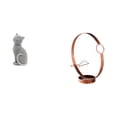 thumbnail image 1 of Figura de gato de resina para sala de estar, dormitorio, entrada, estantería combinada con portabotellas de metal, organizador, expositor y almacenami, 1 of 8