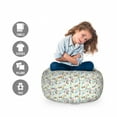 thumbnail image 2 of Ice Cream Storage Toy Bag Chair, Cupcakes with Face and Cone Bars Creative Funny Caricature Image, Stuffed Animal Organizer Washable Bag, Large Size, Multicolor, by Ambesonne, 2 of 3