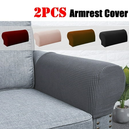 Stretch 2 Piece Furniture Armrest Covers Slipcovers Sofa Chair Arm Protectors 5 Colors
