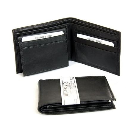 Men's Double Bill 7 Credit Card 1 ID Window Bifold Black Wallet 4.5 x 3.5 (Best Way To Pay Credit Card Bill)