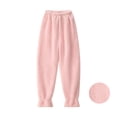 thumbnail image 2 of SGMVNU Women's Fleece Pajama Pants Elastic Waist Winter Warm Joggers Fuzzy Loungewear Bottoms Sleepwear Pj Pants(Pink, M), 2 of 5