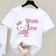 thumbnail image 3 of Camiseta de manga corta de algodón para niños con letras de Hello Kitty, camiseta de verano para niños de Sanrio, ropa suave con forma de corazón para niñas, regalo de cumpleaños kawaii, 3 of 5