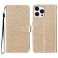 thumbnail image 6 of For iPhone 15 Pro Wallet Case Bling Shiny Premium PU Leather with RFID Blocking Card Slots Holder Magnetic Flip Kickstand Shockproof Wrist Strap Cover For iPhone 15 Pro, Gold, 6 of 7