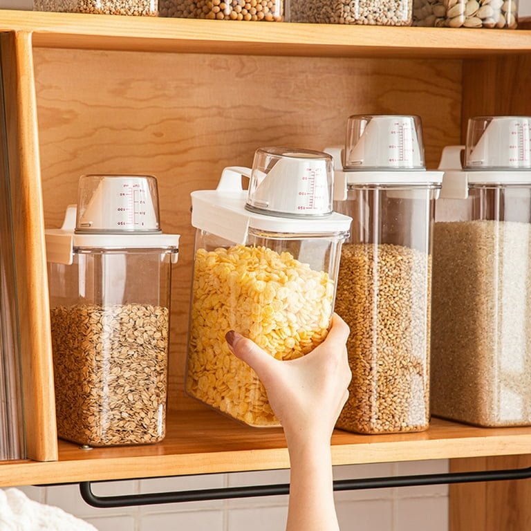 2 Packs Cereal Containers Storage, 100% Crystal Clear Airtight Food Storage  Containers with Lid, BPA-Free Pantry Organizers and Storage for Cereal