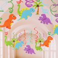 thumbnail image 2 of KAKOWELY Decoración para fiesta de cumpleaños, dinosaurio, remolino colgante, suministros para fiesta, decoraciones de remolino para fiesta de cumpleaños temática, 2 of 5