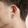 thumbnail image 4 of TANGPOET Celtic Knot Earrings Men Silver Huggies Earrings for Men, 4 of 6