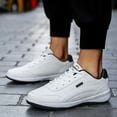 thumbnail image 2 of Mens Shoes,Men Heel Running Shoes Soft Sole Round Toe Breathable Western Fashion Athletic Footwear for Everyday Wear,Shoes for Men,White,11, 2 of 9