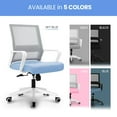 thumbnail image 5 of Hygge Ergonomic Lumbar Support Mid Back Adjustable Mesh Home Office Computer Desk Chair, Sky Blue, 5 of 9