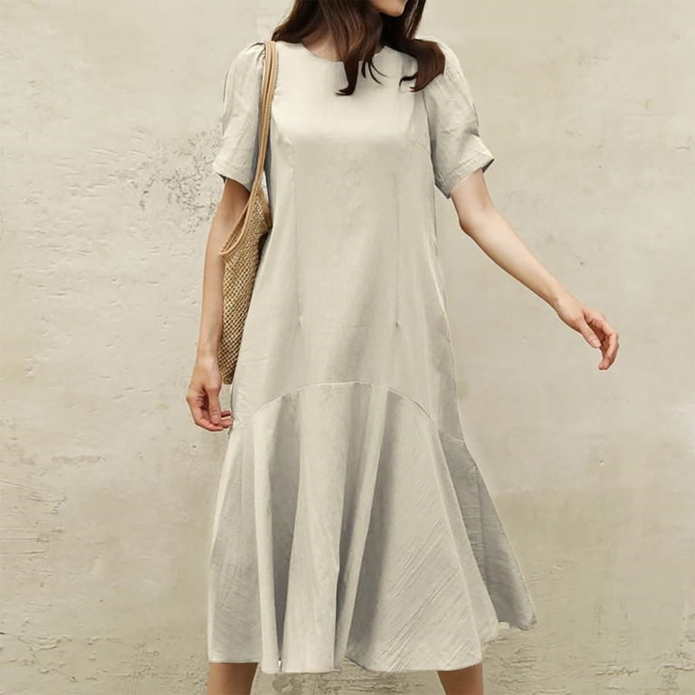 empire cut formal dresses Elegant Waist Dress(MS340), White / XXL Color:blush White Color Length 仙女 Blue Floral Jacquard Dress