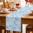 thumbnail image 5 of Ocean Shells Table Runner 90 Inches, Watercolor Blue Summer Coastal Starfish Conch Bed Runner Dresser Scarves Tabletop for Indoor Outdoor Parties/Ceremony/Banquet, 13" x 90", 5 of 9