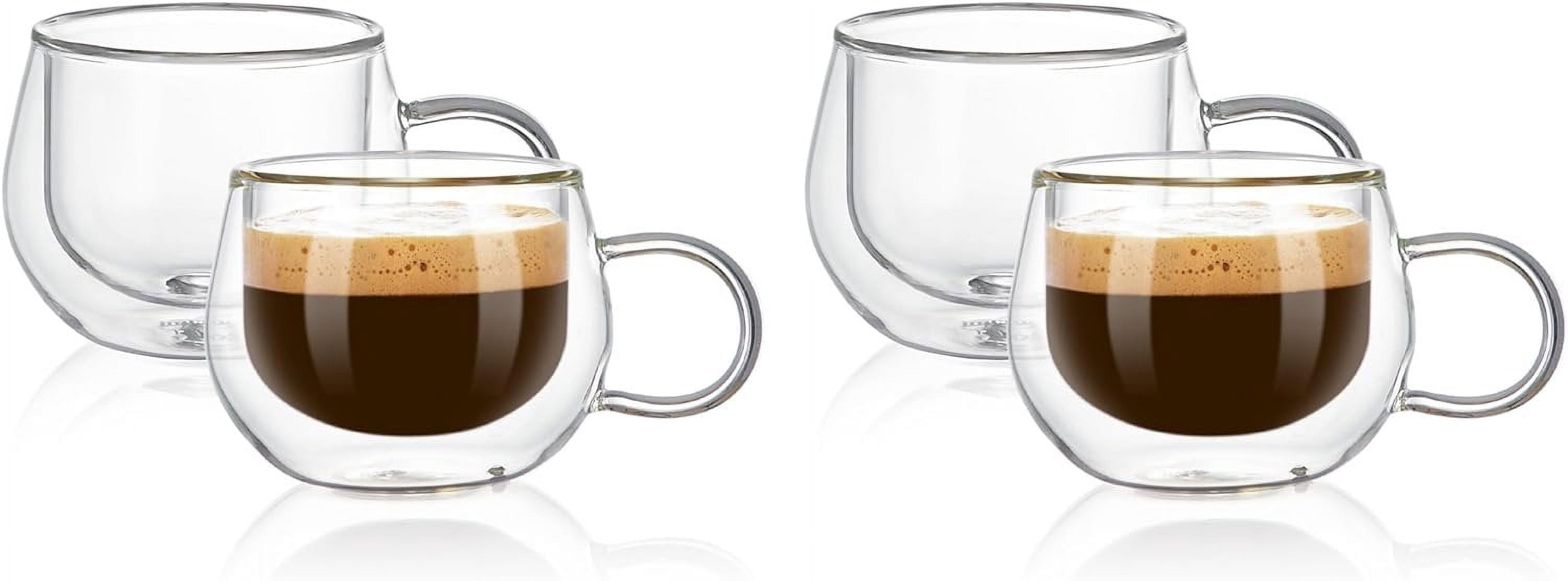 Bacimi Double Wall Insulated Borosilicate Glass Espresso cups 3.5oz /100ml 4pack