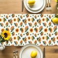 thumbnail image 4 of Burlap Table Runner 70 Inches Long, Watercolor Sunflower Leaves on White Non-Slip Kitchen Table Runners for Dining Room Everyday Use Party Table Decorations Pastoral Plant, 4 of 9