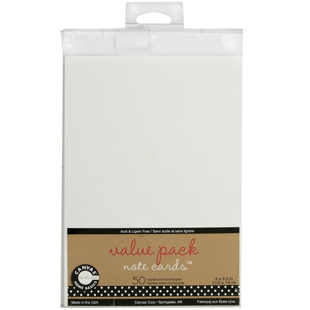 Value Pack Note Cards W/Envelopes 4"X5.5" 50/Pkg-White | Walmart Canada