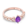 thumbnail image 3 of 1.25 Ct Beautiful Natural Diamond Amethyst Gemstone Engagement Ring for Ladies Solid 18K Rose Gold Size 8 by Diamond-Capitals, 3 of 8