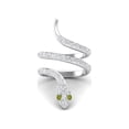 thumbnail image 3 of Mooneye 925 Sterling Silver Natural Peridot Gemstone Women Wrap Cobra Snake Wedding Rings, 3 of 4
